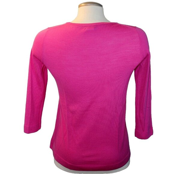 J Crew Womens Merino Wool Pink Thin Knit Sweater Base Layer XS Soft Lightweight - Picture 4 of 6